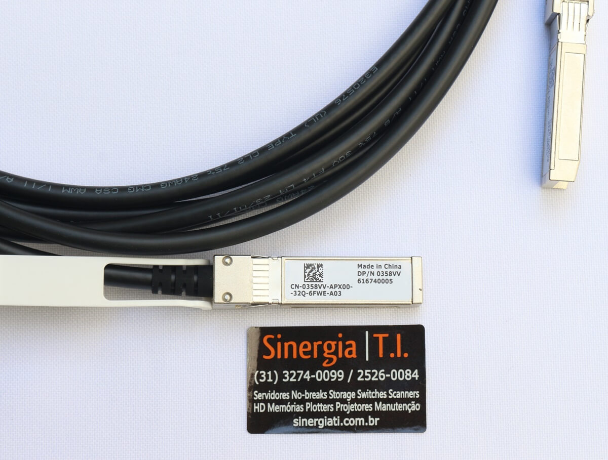 Peça Do Fabricante F7HJM Dell DAC SFP 10G 5 metros 616740005 - Cabo DAC Em estoque hoje