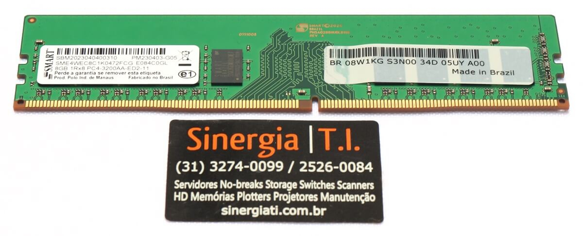 Memória RAM 8GB Genuína para Servidor Dell PowerEdge R240 3200MHz DDR4 UDIMM pronta entrega em estoque